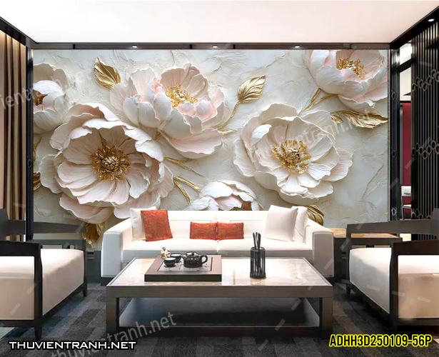 Tranh dán tường Hoa 3D- ADHH3D250109--56P - Tranh tường chất lượng cao